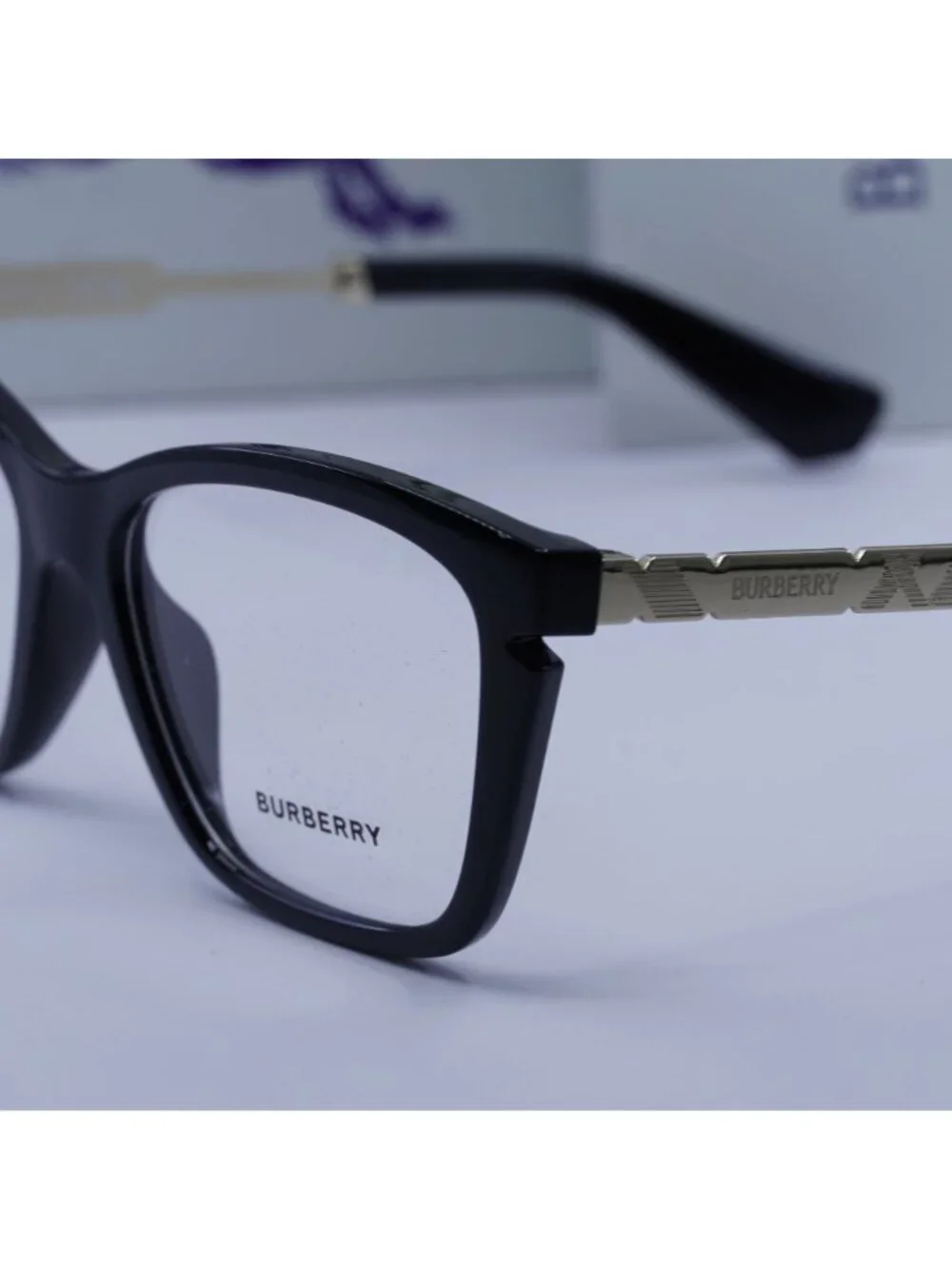 Burberry BE2427U 3001 Square Eyeglasses 52mm - Shiny Black/Gold